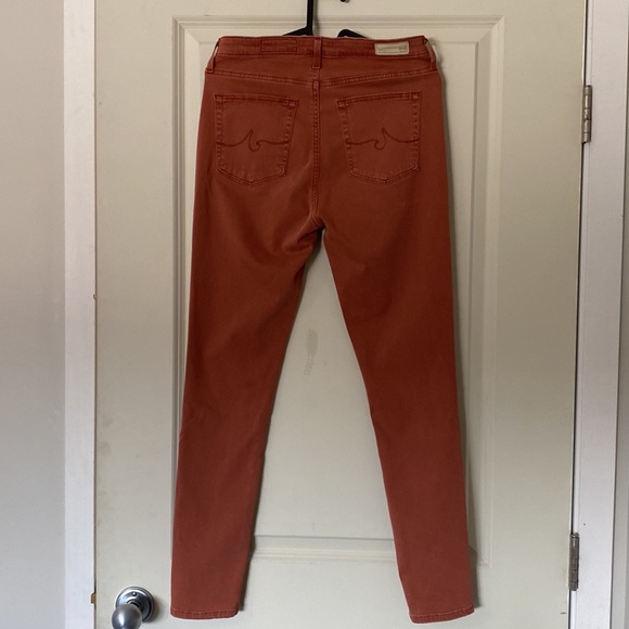 Anthropologie Size 27R High Rise Abby Deep Blush Coloured Skinny Jeans. - Picture 3 of 11